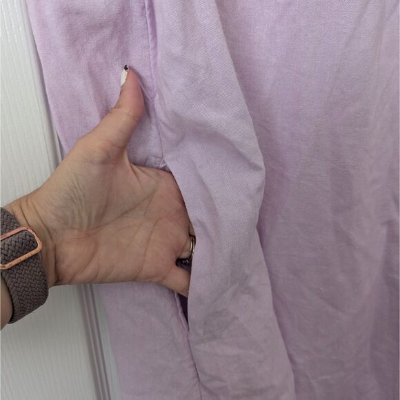 A New Day Ruffle Sleeve Dress | Women’s Large | Pink Linen Blend with Pockets - Picture 3 of 5